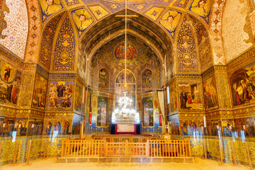 Fototapeta na wymiar Amazing interior view of the Bedkhem Church in Isfahan, Iran