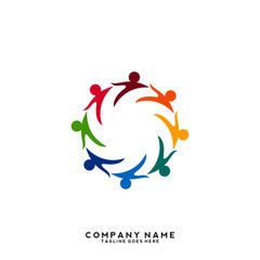 Creative people logo design template
