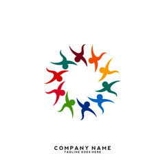 Creative people logo design template