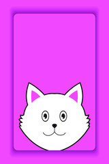 cute hand drawn cat wallpaper isolated