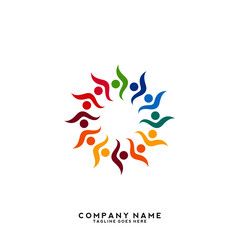 Creative people logo design template