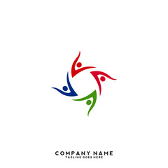Fototapeta premium Creative people logo design template
