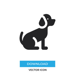 Dog vector icon, simple sign for web site and mobile app.