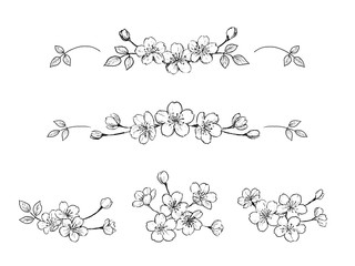桜のペン画セット