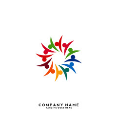 Creative people logo design template