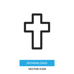 Obraz premium Cross vector icon, simple sign for web site and mobile app.