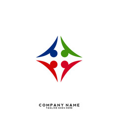 Creative people logo design template
