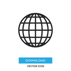 World grid vector icon, simple sign for web site and mobile app.