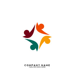 Obraz premium Creative people logo design template