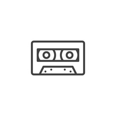 Audio cassette line icon. linear style sign for mobile concept and web design. Cassette tape outline vector icon. Symbol, logo illustration. Vector graphics