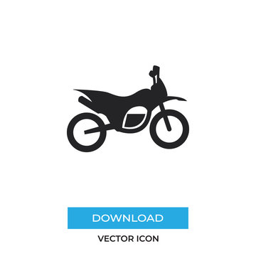 Single motorbike vector icon, simple sign for web site and mobile app.