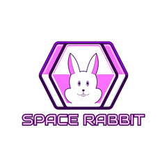 space rabbit, logo design with classic gaming style