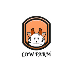 cow farm logo design, cow vector illustration