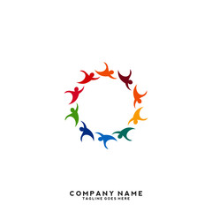 Creative people logo design template