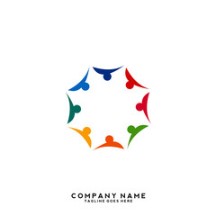 Creative people logo design template