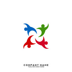 Obraz premium Creative people logo design template