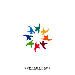 Creative people logo design template
