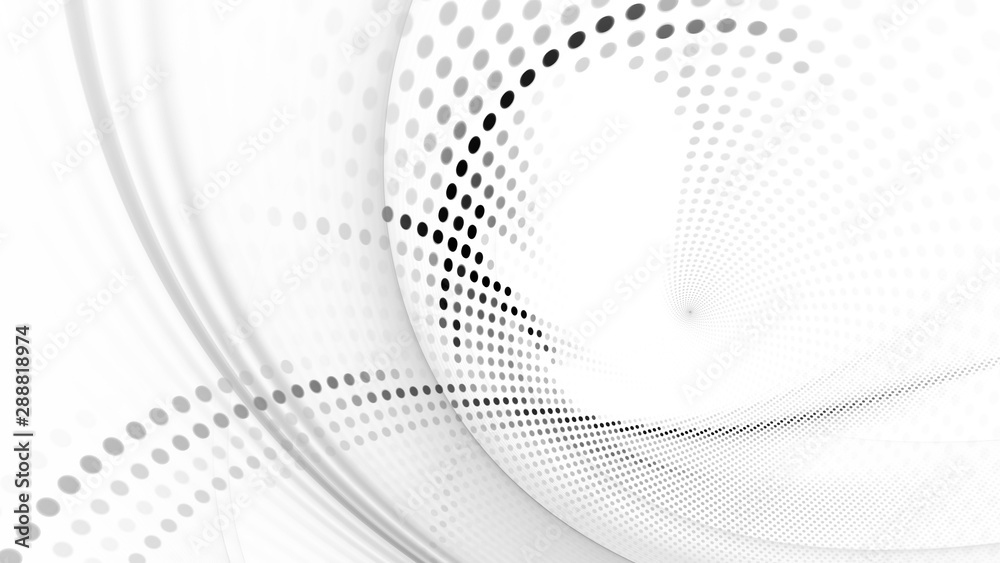 Poster Abstract background element. Fractal graphics series. Three-dimensional composition of dynamic curves and mosaic halftone effects. Wide format high resolution image. 3d illustration.
