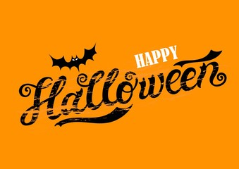 Happy Halloween. Hand drawn lettering and illustration. Vector illustration. Best banner for Halloween party