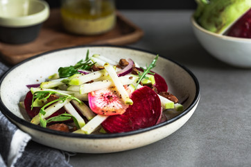 Kohlrabi ,Radish,Beetroot and Almond Salad with Poppy seed Vinaigrette