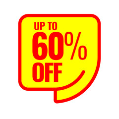 Sale of special offers. Discount with the price is 60 . An ad with a red tag for an advertising campaign at retail on the day of purchase. vector illustration