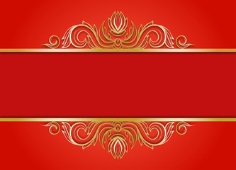 An Asian Style Red And Golden Greeting Card Background Template