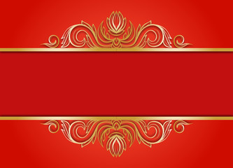 An Asian Style Red And Golden Greeting Card Background Template