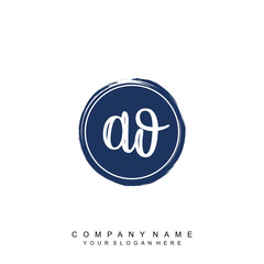 letter AO handwritting logo, handwritten font for business
