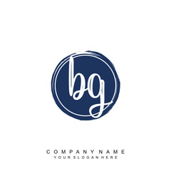 BG initials handwriting logo, with brush template and brush circle