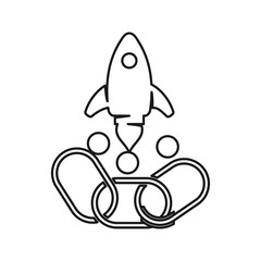 rocket speed people Commitment Teamwork Together Outline Logo