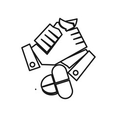 Drug Medicine Commitment Teamwork Together Outline Logo