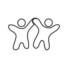 People Commitment Teamwork Together Outline Logo Vector