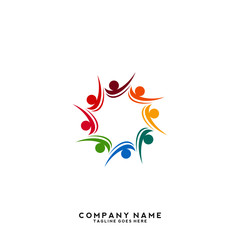 Creative people logo design template