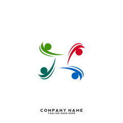 Fototapeta premium Creative people logo design template