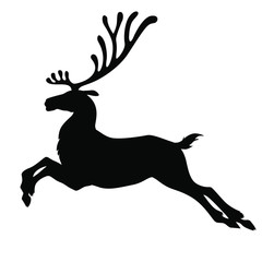 Vector illustrations of Christmas deer silhouette