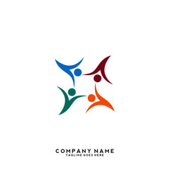 Creative people logo design template