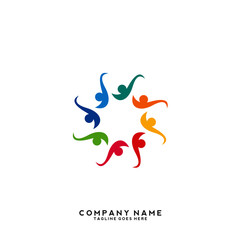 Obraz premium Creative people logo design template