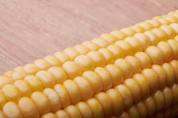 Photo of yellow corn background, abstract backgrounds, harvest season, healthy organic nutrition, maize cob, golden textured wallpaper, fresh prepared grain, tasty vegetable, vegetarian meal