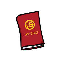 Cartoon Isolated Passport Vector Illustration