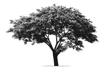 rain tree silhouette : vector file