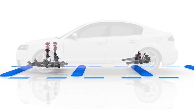 Transparent car and work suspension. seamless loop.