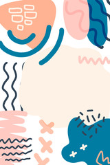 Abstract shape template in terrazzo trendy style. Creative design for brochure, book cover, social media, marketing, banner and flyer. Geometric minimal concept. Vector