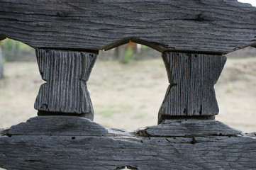 old wood texture. fragment of a 19th century vintage wooden balcony
