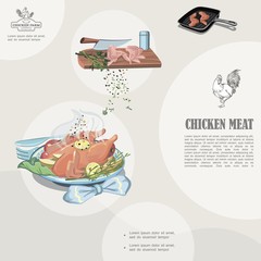 Colorful Chicken Meat Template