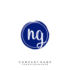 NG initials handwriting logo, with brush template and brush circle