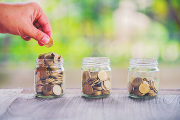 Plants and coins for watering can be used to guide financial growth 