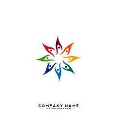 Creative people logo design template