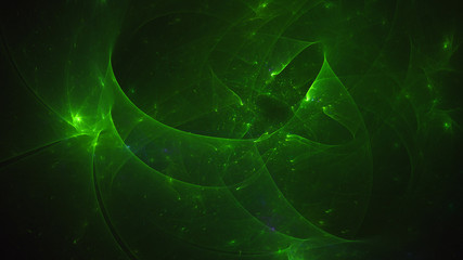 3D rendering abstract green fractal light background