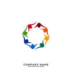 Obraz premium Creative people logo design template