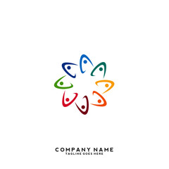 Creative people logo design template